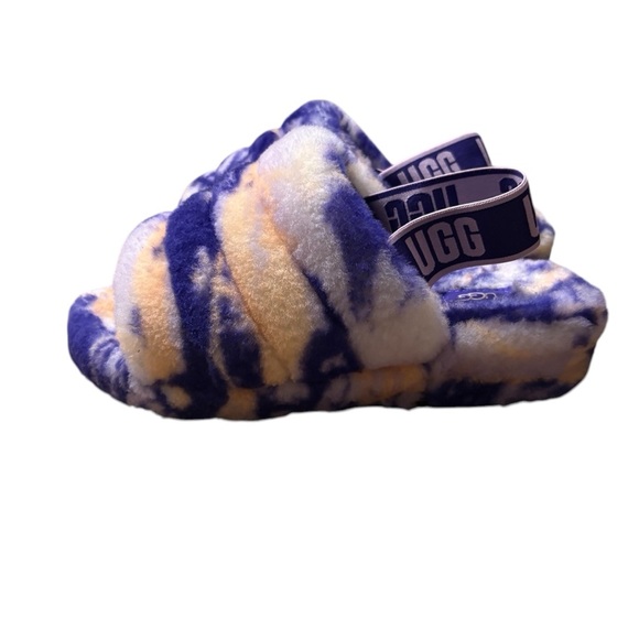 UGG Fluff Yeah Slide Sling Back Sandals in Purple/Pink Tie-Dye Size 7 — SASSY!!! - Picture 5 of 8